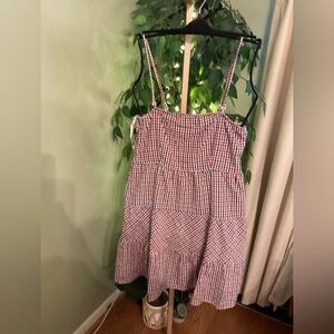 Jessica Simpson Red/White and Blue Checkered Mini Dress with Removable Straps XL